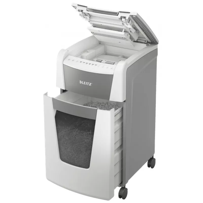 Leitz IQ Autofeed Office 300 automatinis popieriaus smulkintuvas P5, mikro pjūvis, 22 cm, 2 x 15 mm, 60 L, 700 lapų, 55 dB