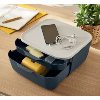 Leitz Cosy spintelė su stalčiais, 2 stalčiai, polistirenas (PS), juoda, balta, 1 vnt., 251 mm, 143 mm