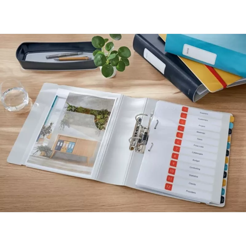 Leitz 180° Active Cosy segtuvas su svirtimi 80 mm, A4, poliuretanas, geltona, 500 lapų, 80 g/m², 8,2 cm