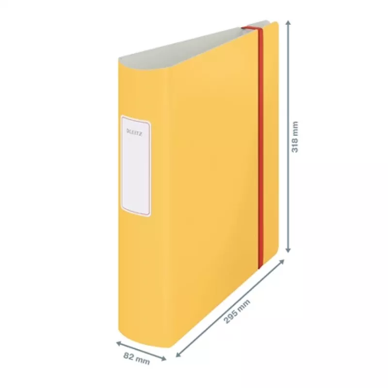 Leitz 180° Active Cosy segtuvas su svirtimi 80 mm, A4, poliuretanas, geltona, 500 lapų, 80 g/m², 8,2 cm