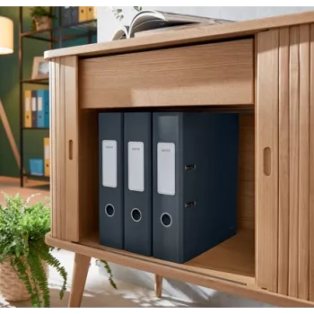 Leitz 180° Cosy minkštos tekstūros segtuvas su svirtimi 80 mm, A4, kartonas, juoda