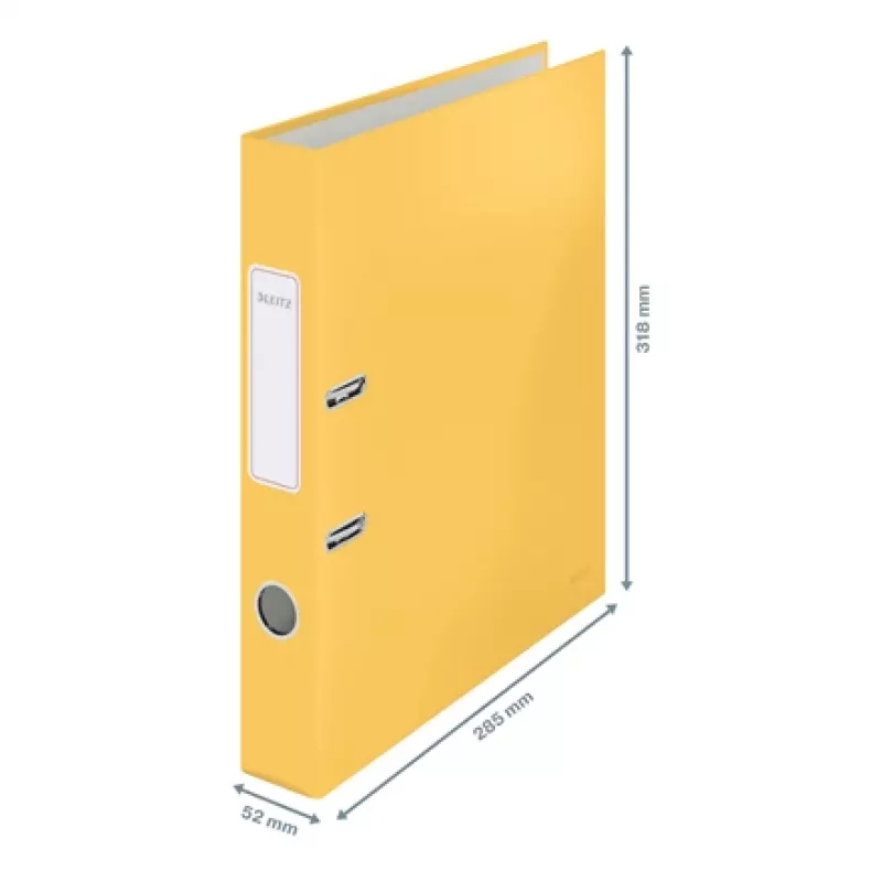 Leitz 180° Cosy Lever Arch File Soft Touch 50mm, A4, kartonas, geltona, tekstūruotas paviršius, 350 lapų, 80 g/m²