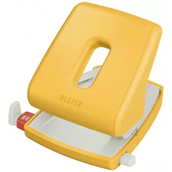 Leitz Cosy skylučių perforatorius 2 skylutėms, 30 lapų, geltonas, plastikinis, 8 cm, 5,5 mm, A4