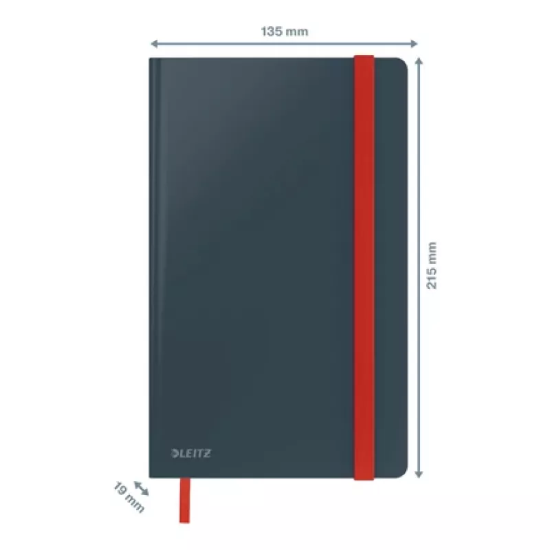 Leitz Cosy A5 bloknotas kietu viršeliu, kvadratinis, minkštas liesti, juodas, 80 lapų, 100 g/m²