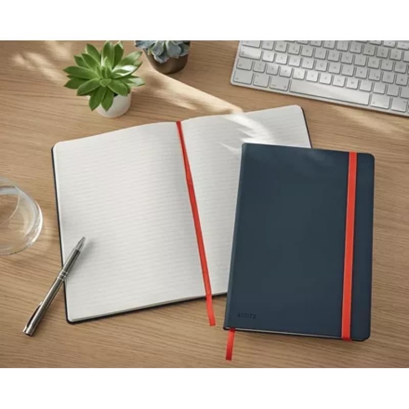 Leitz Cosy Notebook Soft Touch linijinis kietu viršeliu, juodas, B5, 80 lapų, matinis, 100 g/m²