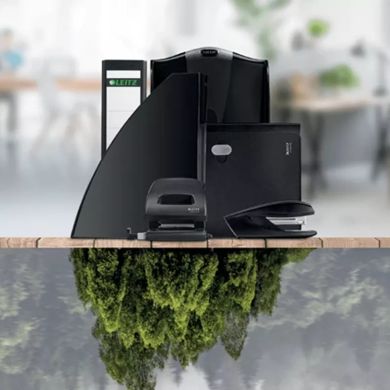 Leitz NeXXt Recycle skylių perforatorius, 30 lapų, juodas, plastikinis, 8 cm, 5,5 mm, A6