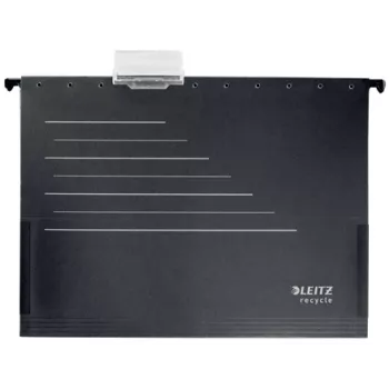 Leitz Alpha® Recycle kortelės pakabinama kišenė A4, juoda, kartoninė, 80 g/m², 150 lapų, 348 mm