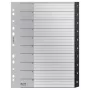 Leitz Recycle Index, perdirbtas, PP, itin platus, skaitmeninis skirtukų indeksas, polipropilenas, juoda, balta, portretinė, A4 Maxi, 160 g/m²
