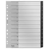 Leitz Recycle Index, perdirbtas, PP, ypač platus, skaitmeninis skirtukų indeksas, juoda/balta, portretinė, A4 Maxi, 160 g/m²