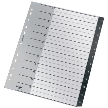 Leitz Recycle Index, perdirbtas, PP, ypač platus, skaitmeninis skirtukų indeksas, juoda/balta, portretinė, A4 Maxi, 160 g/m²