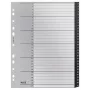 Leitz Recycle Index, PP, itin plati, skaitmeniniai skirtukai, polipropilenas (PP), juoda, balta, vertikali, A4 Maxi, 160 g/m²