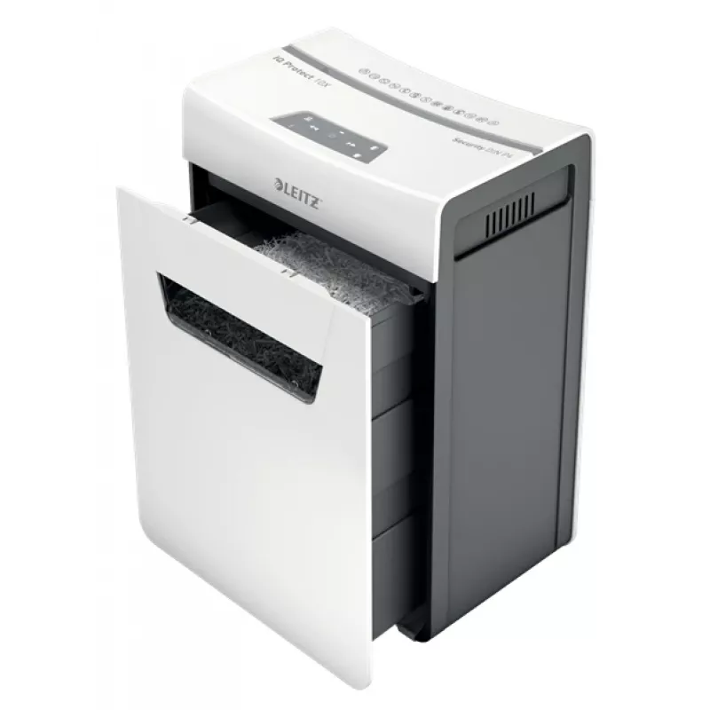 Leitz IQ Protect Premium popieriaus smulkintuvas 10X P4, 4 x 40 mm, 18 l, 150 lapų, 55 dB, jutiklinis, 10 lapų