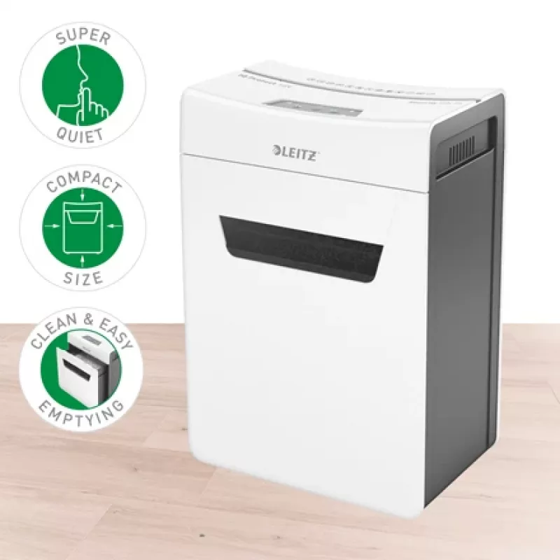 Leitz IQ Protect Premium popieriaus smulkintuvas 10X P4, 4 x 40 mm, 18 l, 150 lapų, 55 dB, jutiklinis, 10 lapų