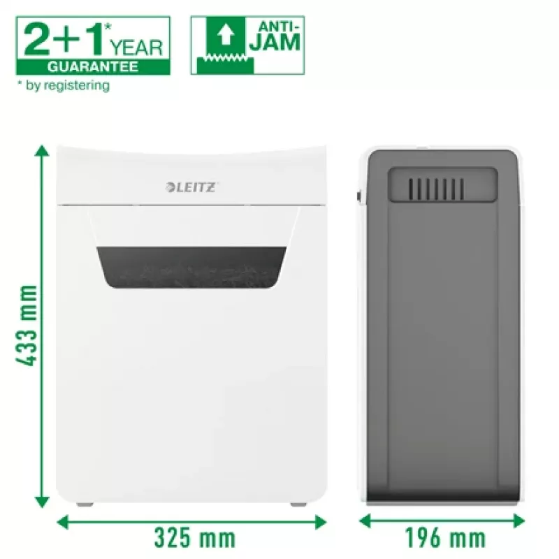 Smulkintuvas Leitz IQ Protect Premium 4M P5, mikro pjūvis, 2x15 mm, 14 L, 150 lapų, 55 dB, jutiklinis valdymas