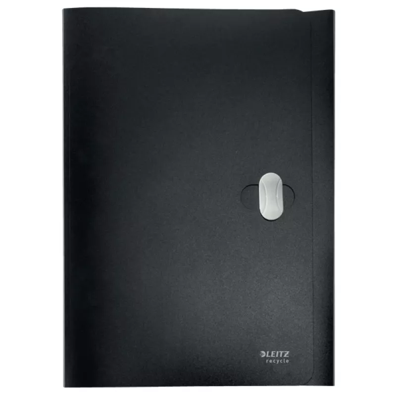 Leitz Recycle 3-Flap Folder, Signature aplankas, A4, polipropilenas (PP), juoda, matinė, 150 lapų