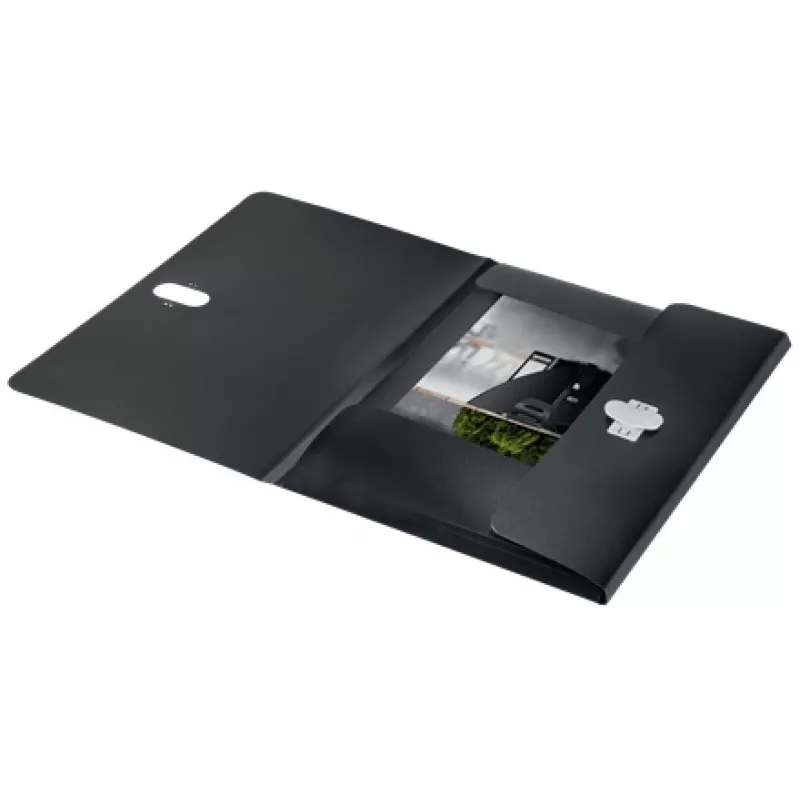 Leitz Recycle 3-Flap Folder, Signature aplankas, A4, polipropilenas (PP), juoda, matinė, 150 lapų