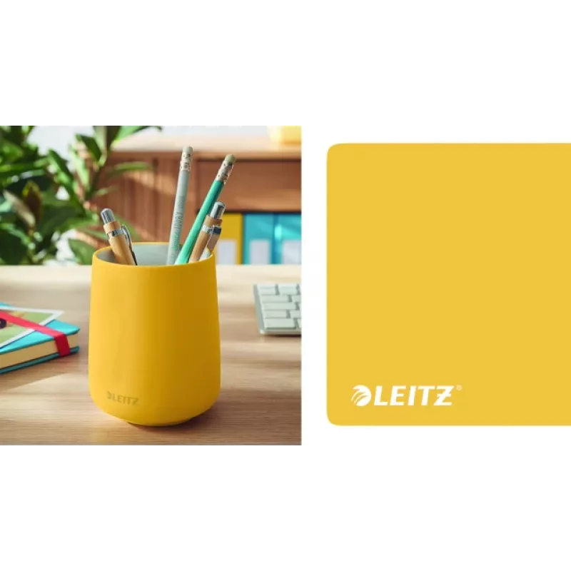 Leitz Cosy puodelis pieštukams, geltonas, keraminis