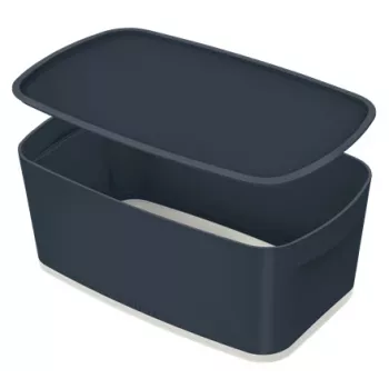 Leitz MyBox Cosy Small su dangčiu – pilka dėžutė daiktams susidėti