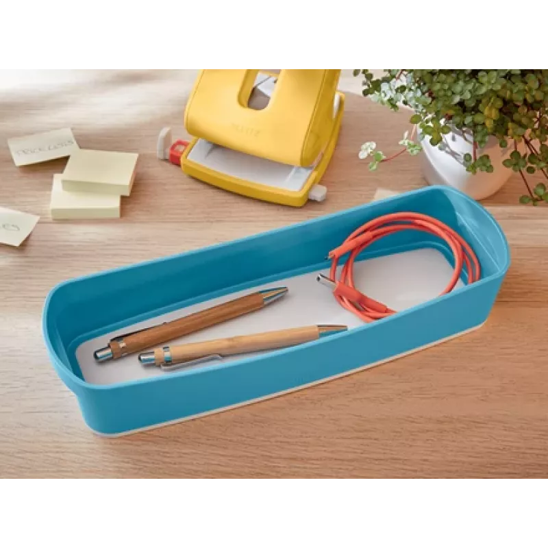 Leitz MyBox Cosy Organiser Tray Long – mėlyna dėžutė smulkiems daiktams laikyti