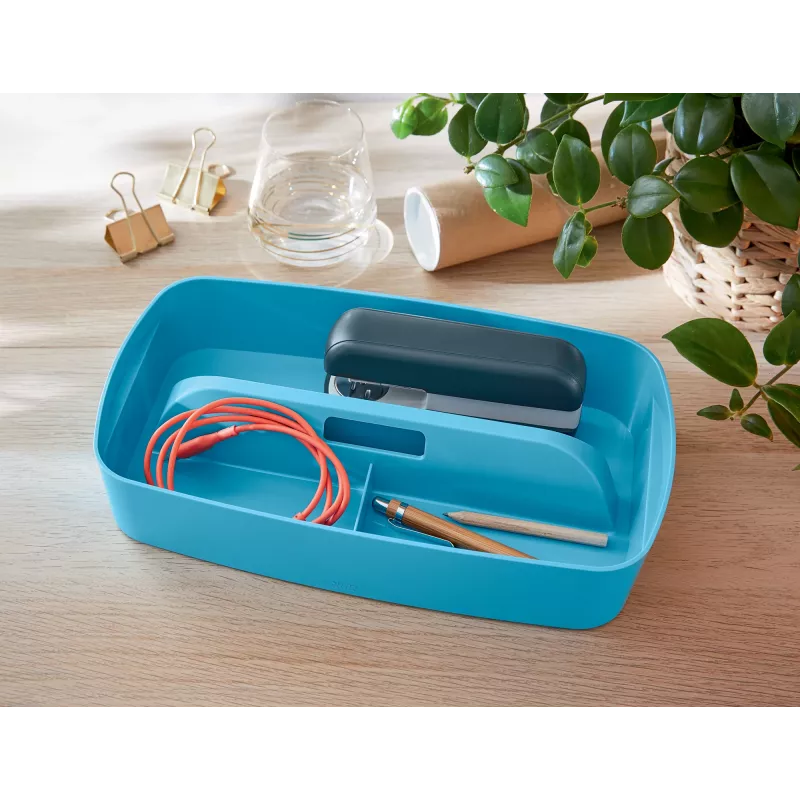 Leitz MyBox Cosy Organizerio dėklas su rankena, mažas, mėlynas, plastikinis