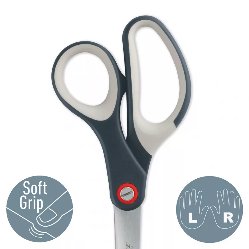 Leitz Cosy Titanium biuro žirklės 205 mm, suaugusiems, tiesus pjūvis, pilkos, nerūdijantis plienas