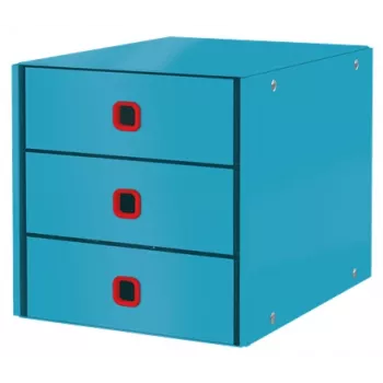 Leitz Click & Store Cosy stalčius su 3 stalčiais, mėlynas, kartonas, 286 mm, 358 mm, 282 mm
