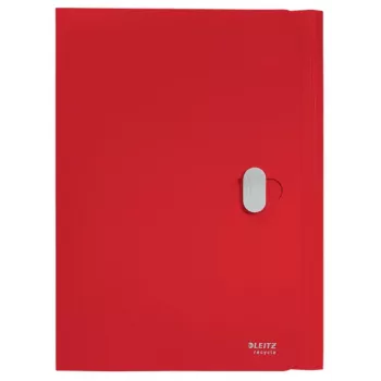 Leitz Recycle 3-Flap Folder, vokų segtuvas, A4, polipropilenas (PP), raudona, gulsčias, 150 lapų