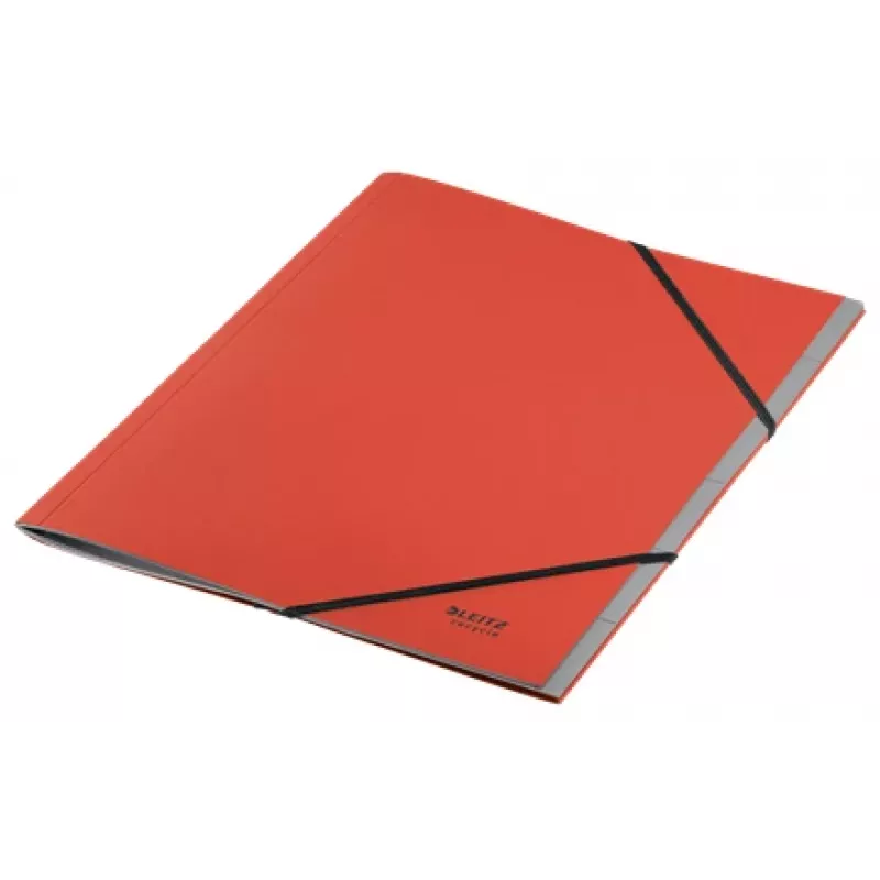 Leitz Recycle Card Segtuvas, Signature aplankas, A4, kartonas, raudona, 430 g/m², elastinė juosta