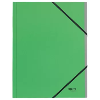 Leitz Recycle aplankas su skyrikliais, A4, kartonas, žalia, 430 g/m², elastinė juosta