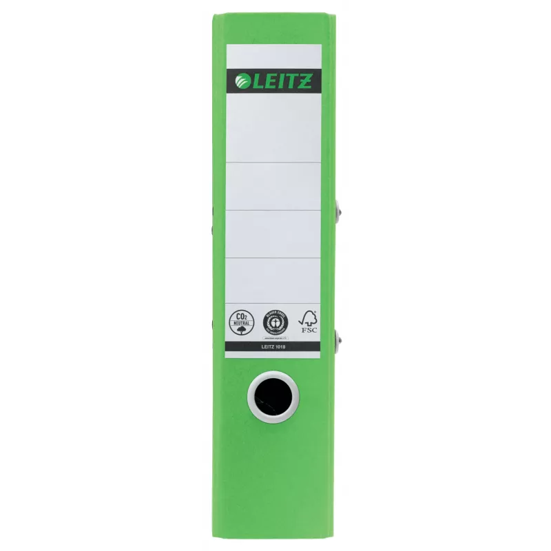 Leitz 180° Recycle aplankalas su svirtimi, A4, apvalus žiedas, laikymui, kartonas, žalia spalva