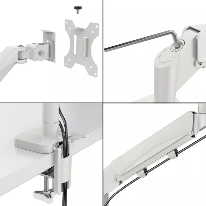 Leitz Ergo Space Saving Vieno Monitorio Laikiklis, Tvirtinimas Spaustuvu / Angoje, 9 kg, 43,2 cm (17 col.), 81,3 cm (32 col.), 100 x 100 mm, Pilka