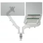 Leitz Ergo Space Saving dviejų monitorių ir nešiojamojo kompiuterio laikiklis, spaustuvas/laidas, 9 kg, 33 cm (13 col.), 81,3 cm (32 col.), 100 x 100 mm, pilka