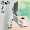 Leitz Ergo Space Saving dviejų monitorių ir nešiojamojo kompiuterio laikiklis, spaustuvas/laidas, 9 kg, 33 cm (13 col.), 81,3 cm (32 col.), 100 x 100 mm, pilka