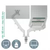 Leitz Ergo Space Saving dviejų monitorių ir nešiojamojo kompiuterio laikiklis, spaustuvas/laidas, 9 kg, 33 cm (13 col.), 81,3 cm (32 col.), 100 x 100 mm, pilka