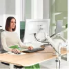 Leitz Ergo Space Saving dviejų monitorių ir nešiojamojo kompiuterio laikiklis, spaustuvas/laidas, 9 kg, 33 cm (13 col.), 81,3 cm (32 col.), 100 x 100 mm, pilka