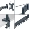 Leitz Ergo Space Saving dviejų monitorių ir nešiojamojo kompiuterio laikiklis, spaustuvas/varžtas, 18 kg, 43,2 cm (17 colių), 81,3 cm (32 coliai), 100 x 100 mm, tamsiai pilkas