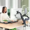 Leitz Ergo Space Saving dviejų monitorių ir nešiojamojo kompiuterio laikiklis, spaustuvas/varžtas, 18 kg, 43,2 cm (17 colių), 81,3 cm (32 coliai), 100 x 100 mm, tamsiai pilkas