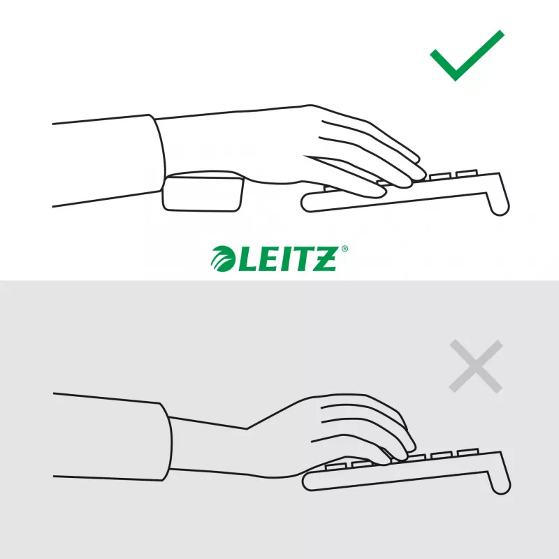 Leitz Ergo reguliuojamas riešo atraminis pagalvėlis klaviatūrai, tamsiai pilka, 71 mm, 437 mm, 22 mm, 1 vnt.