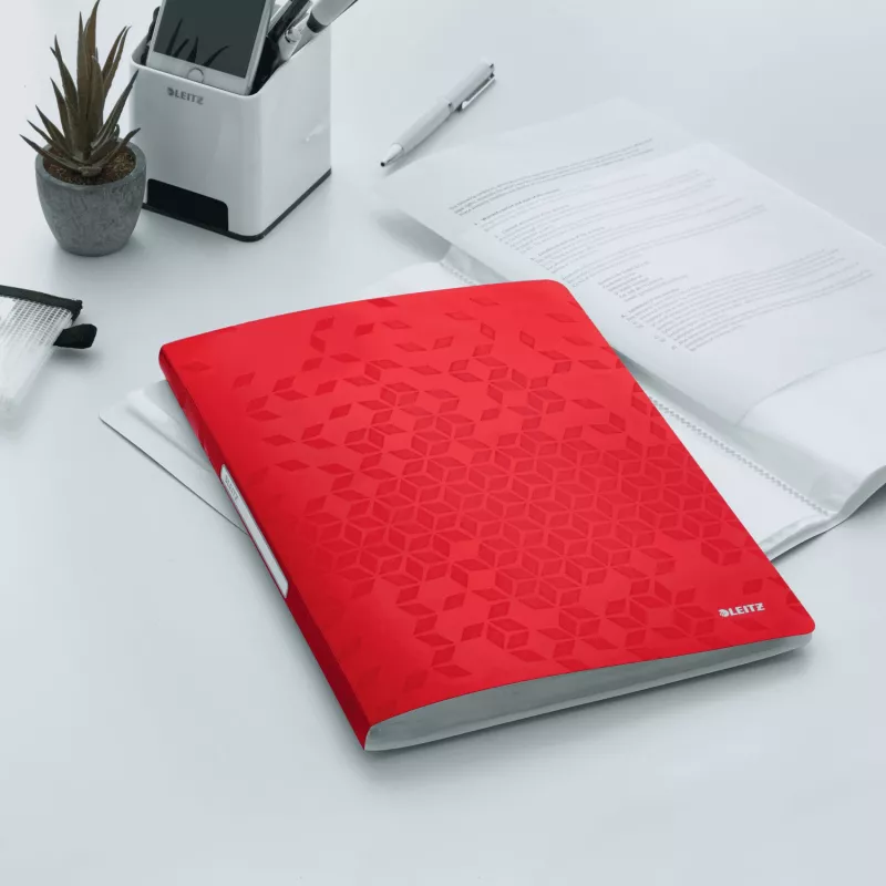 Leitz WOW segtuvas dokumentams PP 40 kišenių, raudonas