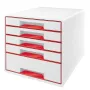 Leitz WOW Cube stalčius 5 stalčiai, plastikas, 270 mm, 287 mm, 363 mm