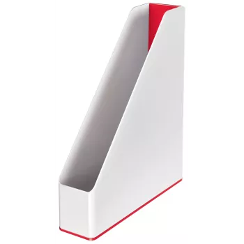 Leitz žurnalų dėžė WOW dviejų spalvų, raudona, balta, plastikinė, A4, 73 mm, 318 mm, 272 mm
