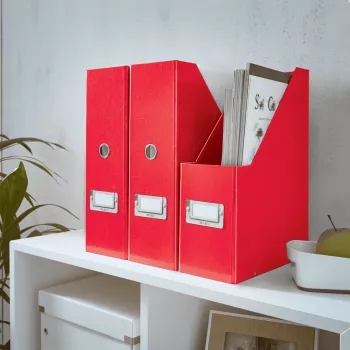 Leitz Click & Store WOW žurnalinė dėžutė, raudona, kartoninė, 103 x 253 x 330 mm