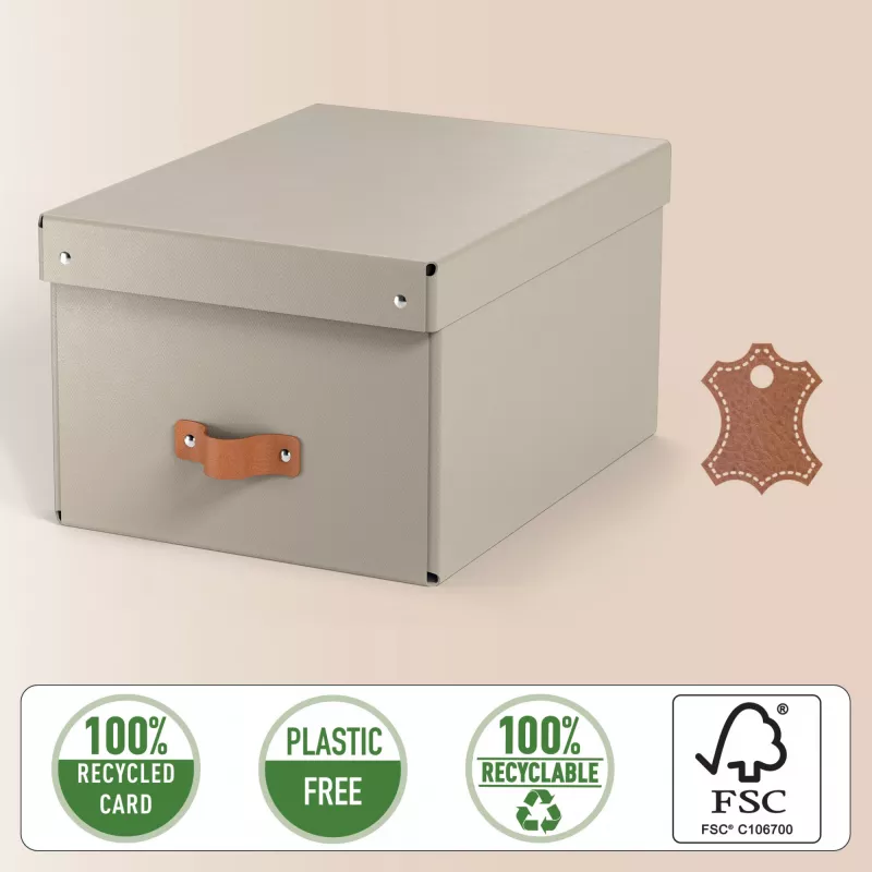Leitz Puro dėžutė su dangčiu, vidutinė, 17L, 100% perdirbtas kartonas, 2 vnt. pakuotė
