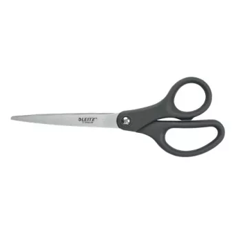 Leitz Titanium žirklės 180 mm, suaugusiems, tiesus pjūvis, pilka, satino plienas, nerūdijantis plienas, biuro žirklės, polipropilenas