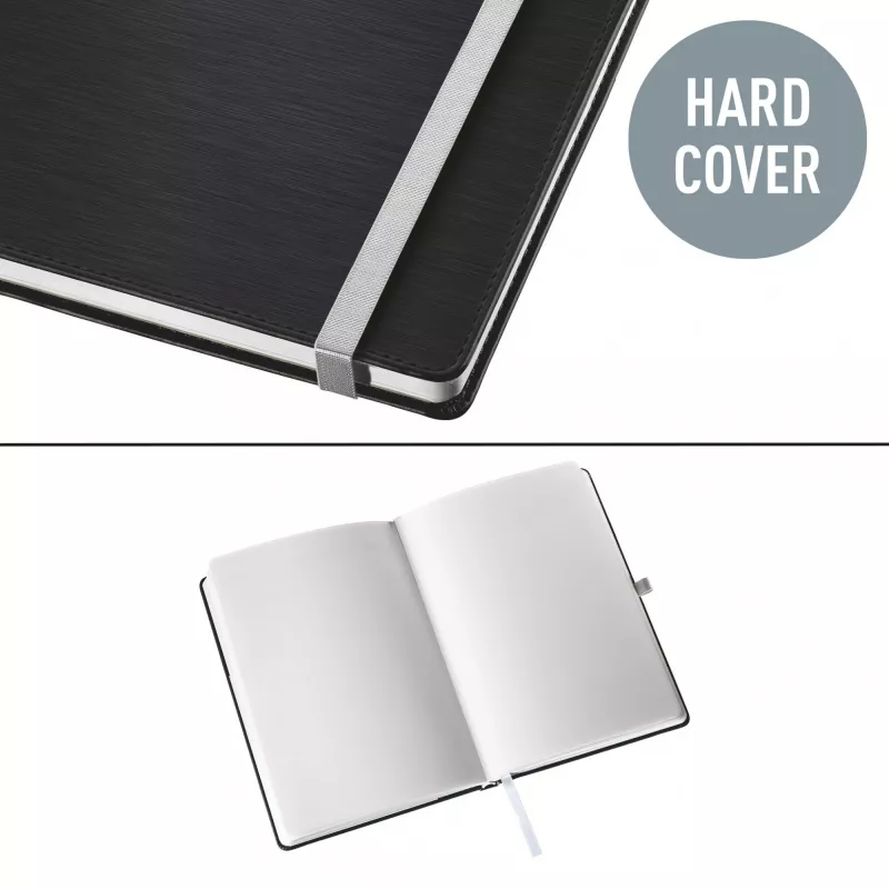 Leitz Style A5 sąsiuvinis lygiais lapais, kieti viršeliai, Monochromatic, juoda, 80 lapų, 100 g/m²