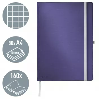 Leitz Style A4 sąsiuvinis languotas, kietas viršelis, mėlynas, 80 lapų, 100 g/m²