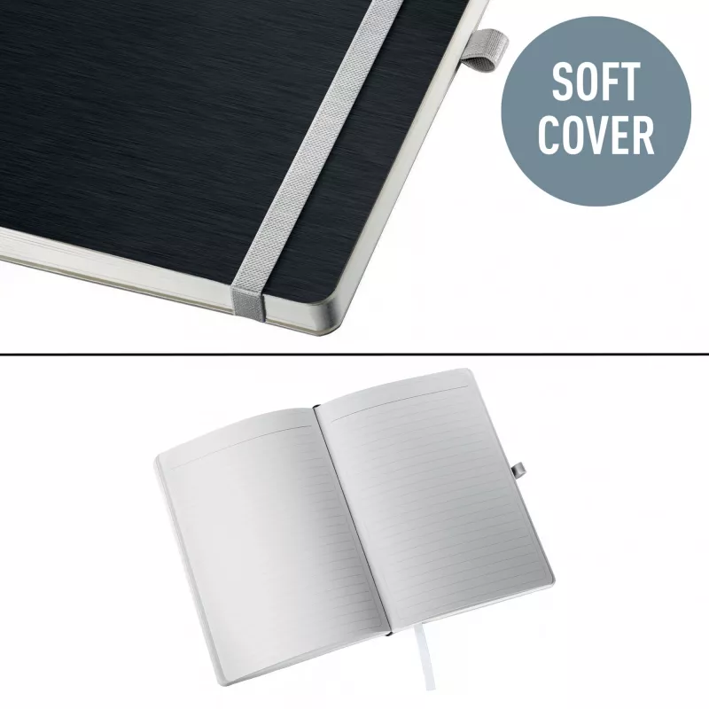 Leitz Style A5 bloknotas linijuotas, minkštas viršelis, juodas, 80 lapų, 100 g/m²