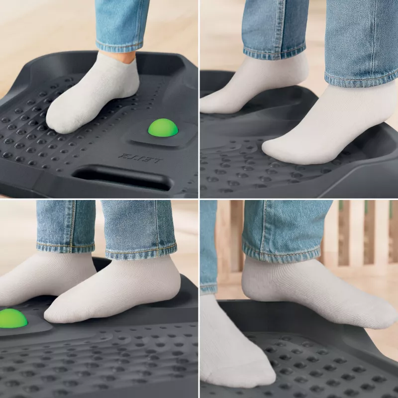 Leitz Ergo Active ergonominis stovėjimo kilimėlis nuovargiui mažinti, stačiakampis, juodas, poliuretanas, 605 x 681 mm