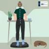Leitz Ergo Active ergonominis stovėjimo kilimėlis nuovargiui mažinti, stačiakampis, juodas, poliuretanas, 605 x 681 mm