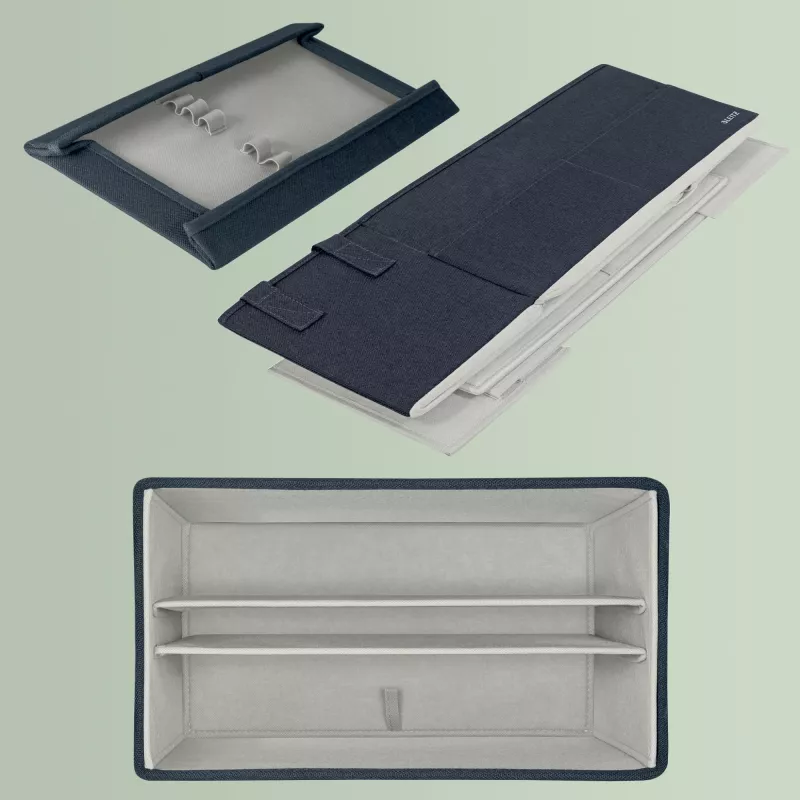 Leitz Fabric Compact Hot Desking Work Bag su dangčiu, pilka, 20x35.5x23.5 cm